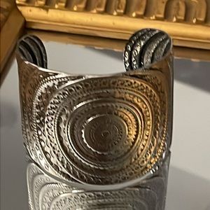 BOHO Silver Tone cuff bracelet